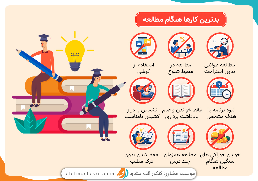 وقت مطالعه این کار ها رو انجام نده